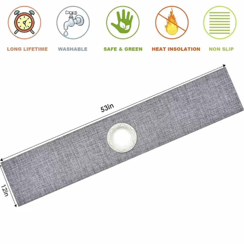 HeatResistant PVC Table Runner NonSlip Washable Vinyl Table Cover For Dining Kitchen Decor 1