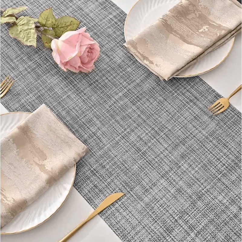 HeatResistant PVC Table Runner NonSlip Washable Vinyl Table Cover For Dining Kitchen Decor 3