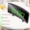 7Inch Curved LED Mirror Alarm Clock Dimmable Digital Table Clock With Large Display 0
