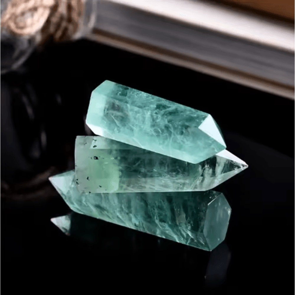 Natural Green Fluorite Crystal Wand Polished Obelisk Healing Stone Room Decor 2