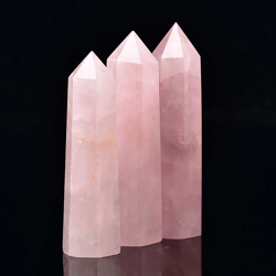 natural rose quartz crystal point – polished pink quartz obelisk tower for home decor