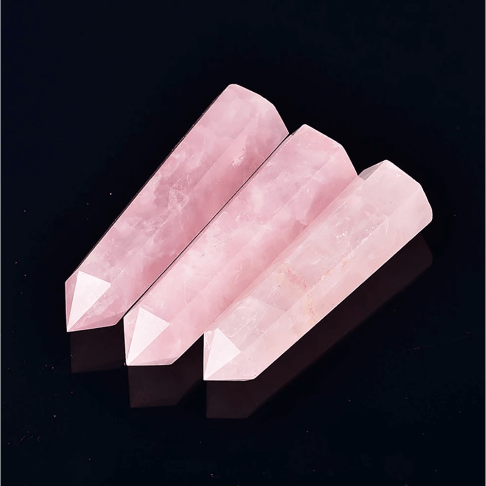 Natural Rose Quartz Crystal Point Polished Pink Quartz Obelisk Tower For Home Decor 3