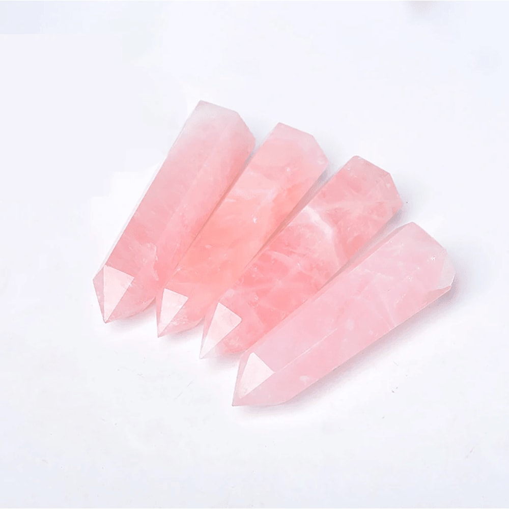 Natural Rose Quartz Crystal Point Polished Pink Quartz Obelisk Tower For Home Decor 5