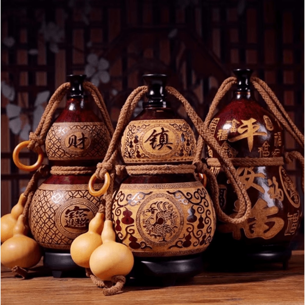 Natural Dried Wine Gourd Bottle Portable Traditional Flask For Outdoor Decorative Use 1