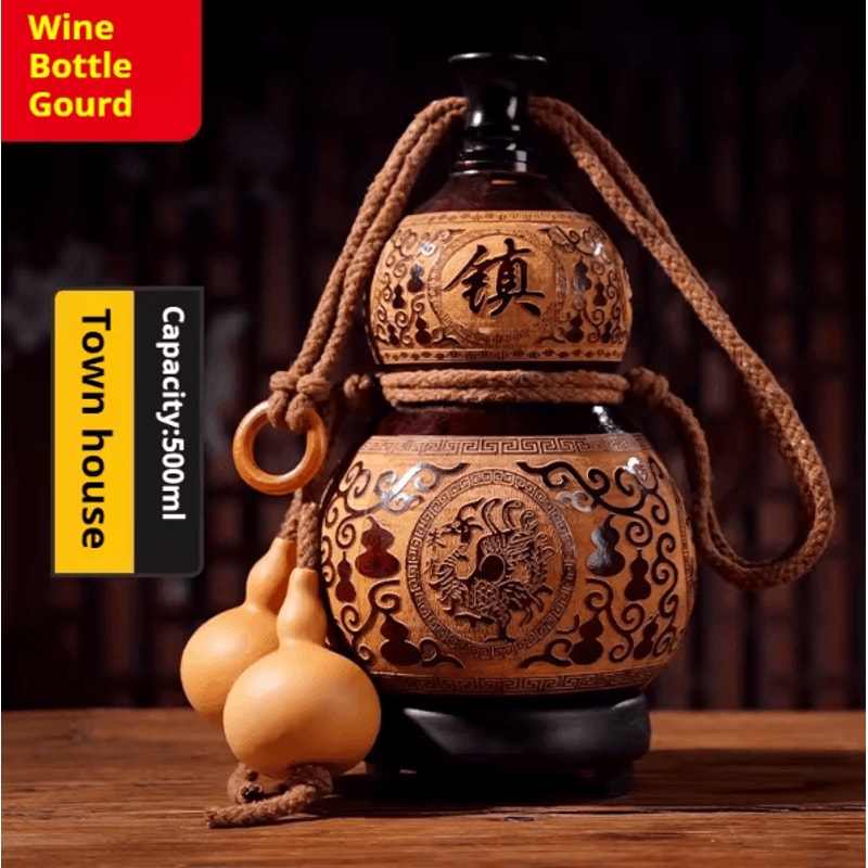 Natural Dried Wine Gourd Bottle Portable Traditional Flask For Outdoor Decorative Use 5