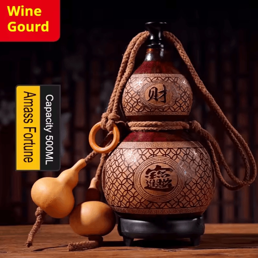 Natural Dried Wine Gourd Bottle Portable Traditional Flask For Outdoor Decorative Use 4