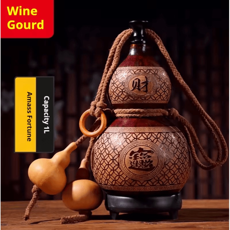 Natural Dried Wine Gourd Bottle Portable Traditional Flask For Outdoor Decorative Use 6