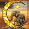 Elephant Family Moon Window Hanging Decorative Suncatcher Pendant For Home Garden 0