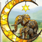 Elephant Family Moon Window Hanging Decorative Suncatcher Pendant For Home Garden 1