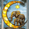 Elephant Family Moon Window Hanging Decorative Suncatcher Pendant For Home Garden 2