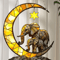 Elephant Family Moon Window Hanging Decorative Suncatcher Pendant For Home Garden 3
