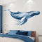 Ink Wash Whale Wall Sticker Minimalist Ocean Vinyl Wall Decal For Living Room Bedroom 4