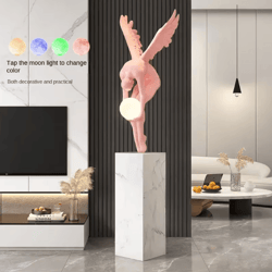 gradient violent bear statue – luxury resin mirror sculpture for modern living room decor