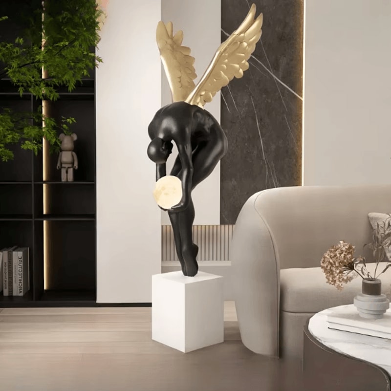 Gradient Violent Bear Statue Luxury Resin Mirror Sculpture For Modern Living Room Decor 2