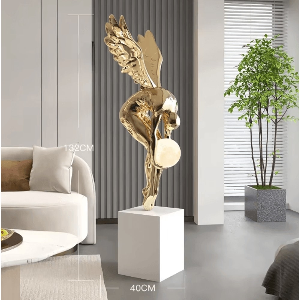 Gradient Violent Bear Statue Luxury Resin Mirror Sculpture For Modern Living Room Decor 3