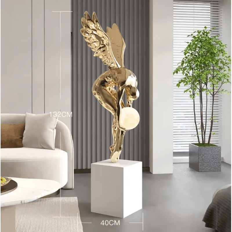 Gradient Violent Bear Statue Luxury Resin Mirror Sculpture For Modern Living Room Decor 3