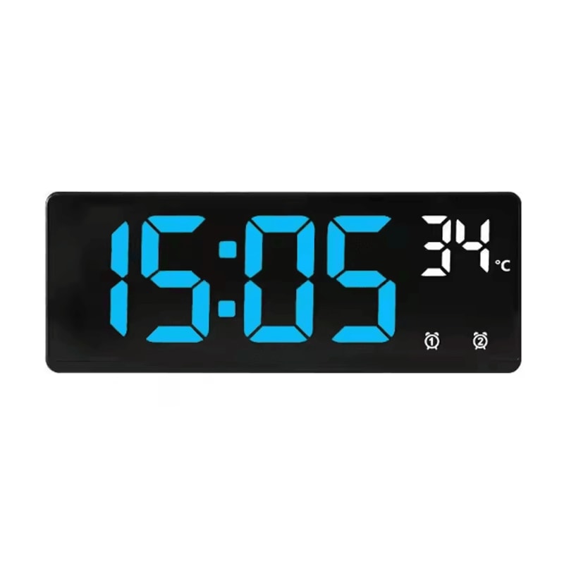 Voice Control LED Digital Alarm Clock Temperature Display Desk Clock With Night Mode 6