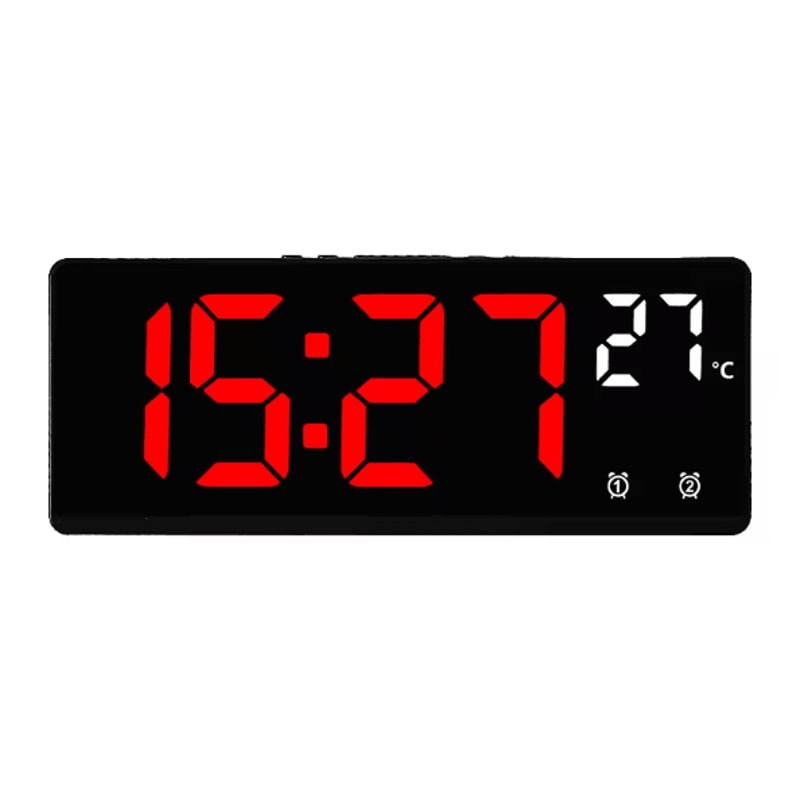 Voice Control LED Digital Alarm Clock Temperature Display Desk Clock With Night Mode 9