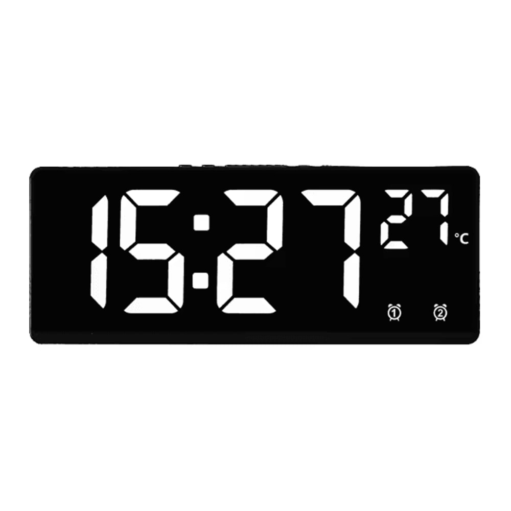 Voice Control LED Digital Alarm Clock Temperature Display Desk Clock With Night Mode 7