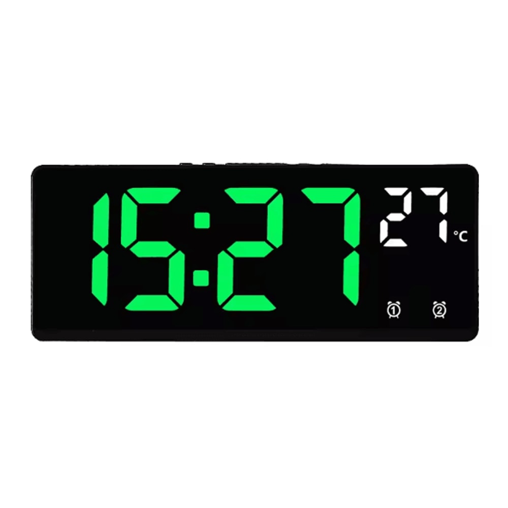 Voice Control LED Digital Alarm Clock Temperature Display Desk Clock With Night Mode 8