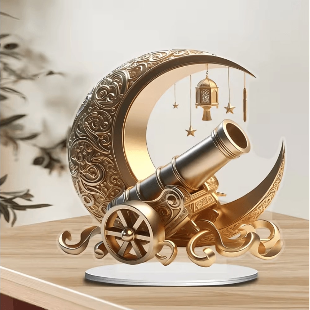 Moon Lantern Acrylic Ramadan Decor Crescent Star Desktop Ornament For Home Office 2