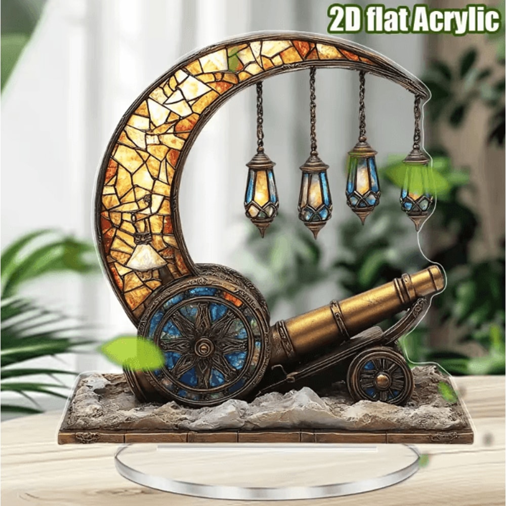 Moon Lantern Acrylic Ramadan Decor Crescent Star Desktop Ornament For Home Office 8