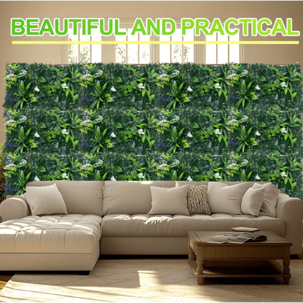 Artificial Greenery Wall Panels Lifelike Plant Wall Decor For Garden Wedding Home Backdrop 0