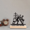 Custom Electrical Engineer Metal Sculpture Personalized Desk Decor With Wooden Base 1