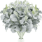 10PCS Artificial Lambs Ear Stems Realistic Faux Greenery For Wedding Bouquets Home Decor 5