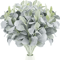 10PCS Artificial Lambs Ear Stems Realistic Faux Greenery For Wedding Bouquets Home Decor 5