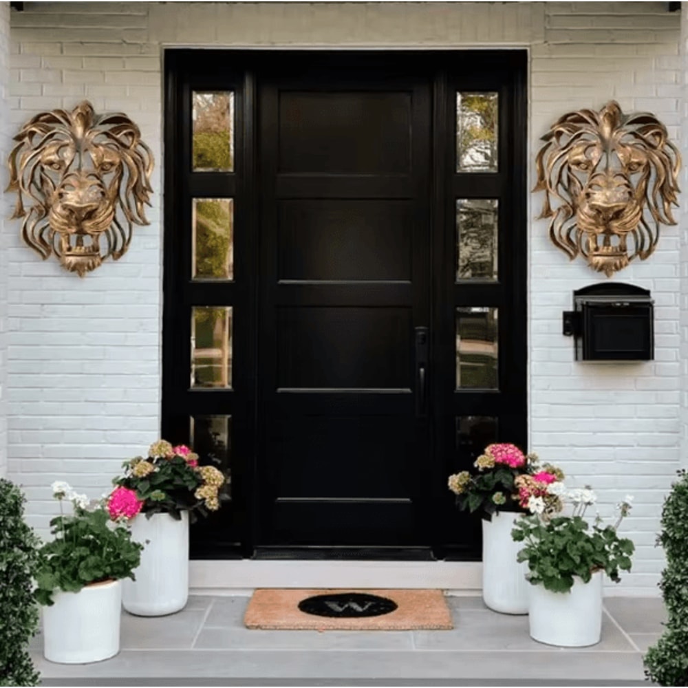 Large Gold Lion Head Wall Sculpture Luxury Resin Wall Art For Living Room Bedroom Decor 4