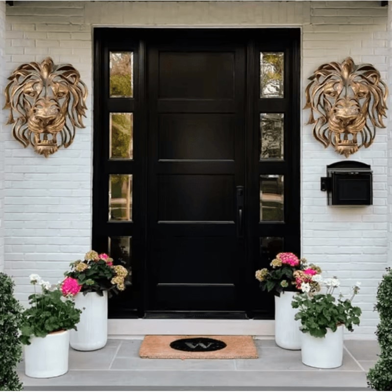 Large Gold Lion Head Wall Sculpture Luxury Resin Wall Art For Living Room Bedroom Decor 4