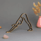 Abstract Yoga Lady Metal Sculpture Modern Meditation Figurine With Wooden Base 3