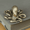 Retro Brass Octopus Figurine Vintage Metal Sea Animal Ornament For Desk Home Decor 0