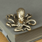 Retro Brass Octopus Figurine Vintage Metal Sea Animal Ornament For Desk Home Decor 0