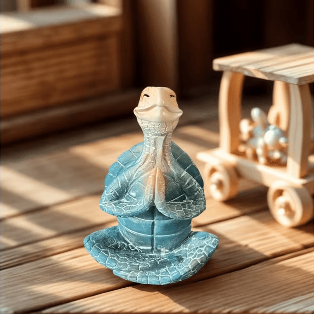 Zen Meditation Turtle Resin Statue Peaceful Yoga Turtle Figurine For Home Garden 0