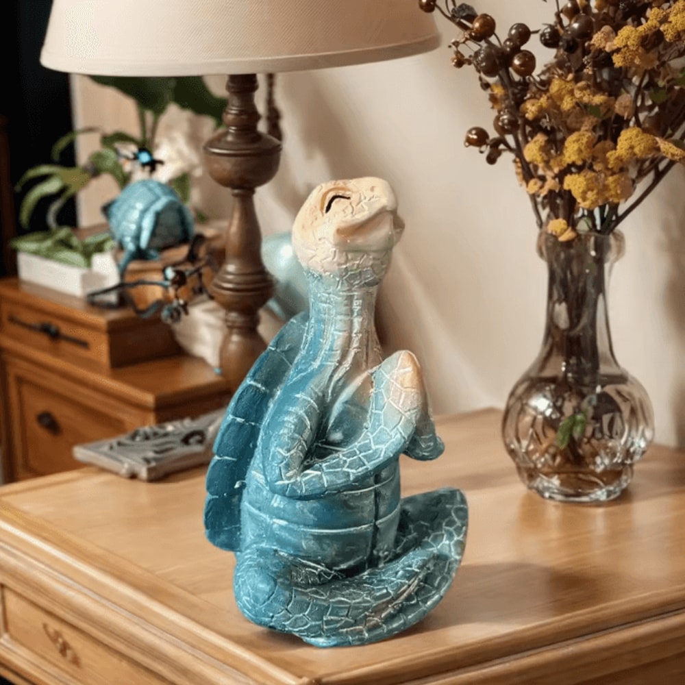 Zen Meditation Turtle Resin Statue Peaceful Yoga Turtle Figurine For Home Garden 1
