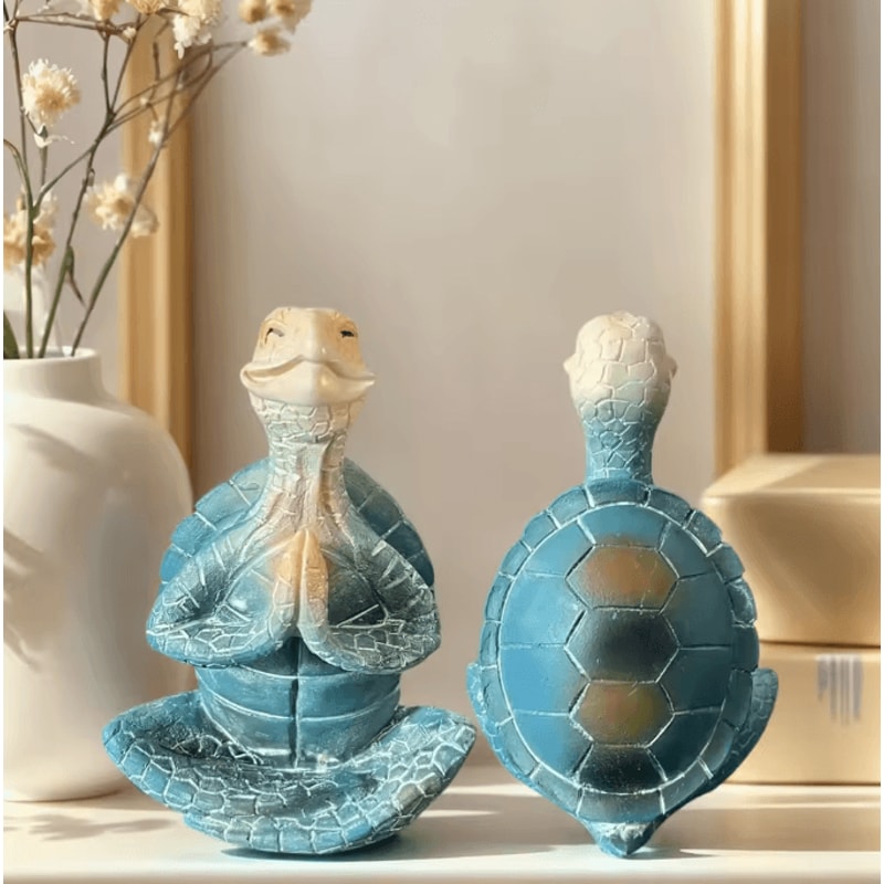 Zen Meditation Turtle Resin Statue Peaceful Yoga Turtle Figurine For Home Garden 2