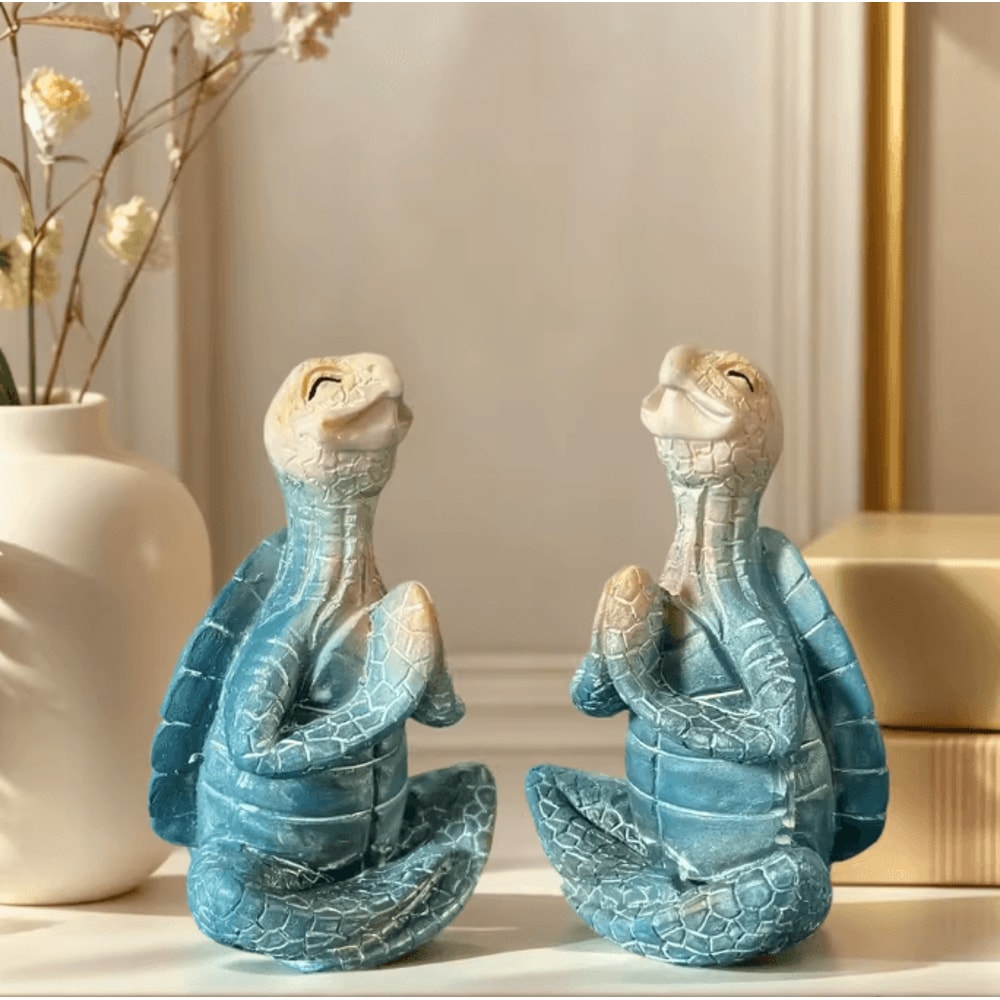Zen Meditation Turtle Resin Statue Peaceful Yoga Turtle Figurine For Home Garden 3
