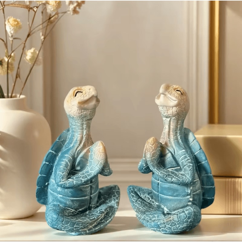 Zen Meditation Turtle Resin Statue Peaceful Yoga Turtle Figurine For Home Garden 3