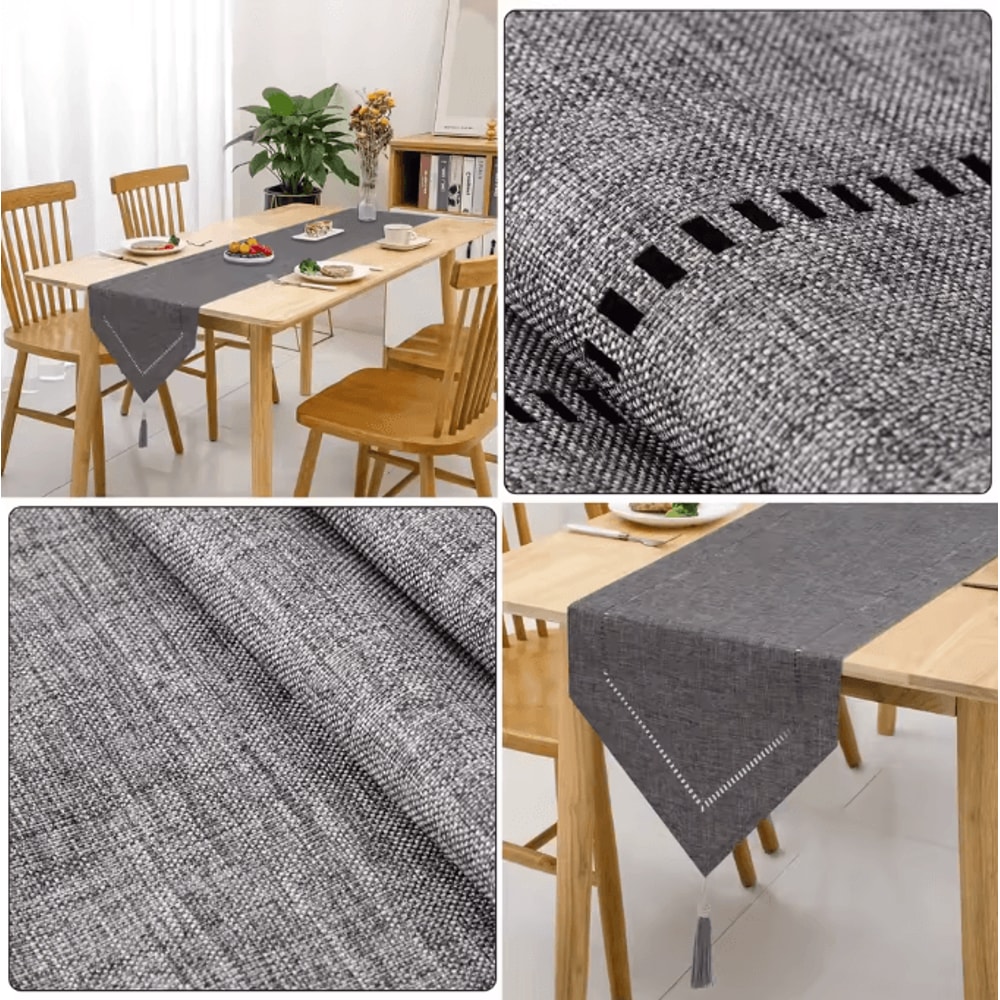 Solid Color Linen Table Runner Modern Minimalist Table Decor For Dining Coffee Tables 0