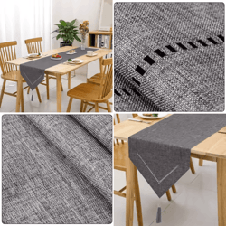 solid color linen table runner – modern minimalist table decor for dining & coffee tables