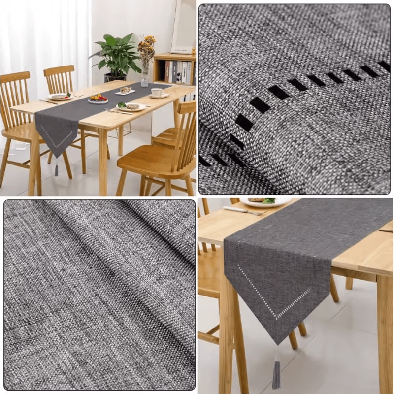 Solid Color Linen Table Runner Modern Minimalist Table Decor For Dining Coffee Tables 0
