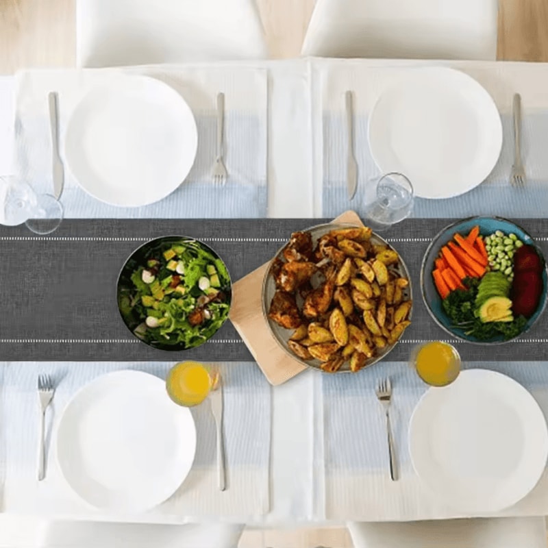 Solid Color Linen Table Runner Modern Minimalist Table Decor For Dining Coffee Tables 3