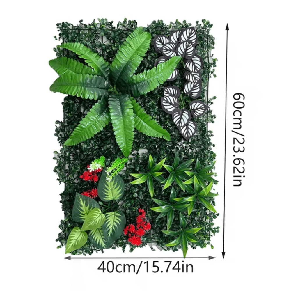 Artificial Plant Wall Panel Lifelike Greenery Decor For Indoor Outdoor Walls 5