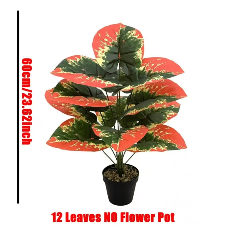 Color Block Artificial Tropical Plant 24Leaf Decorative Faux Greenery For Indoor Outdoor Spaces 3