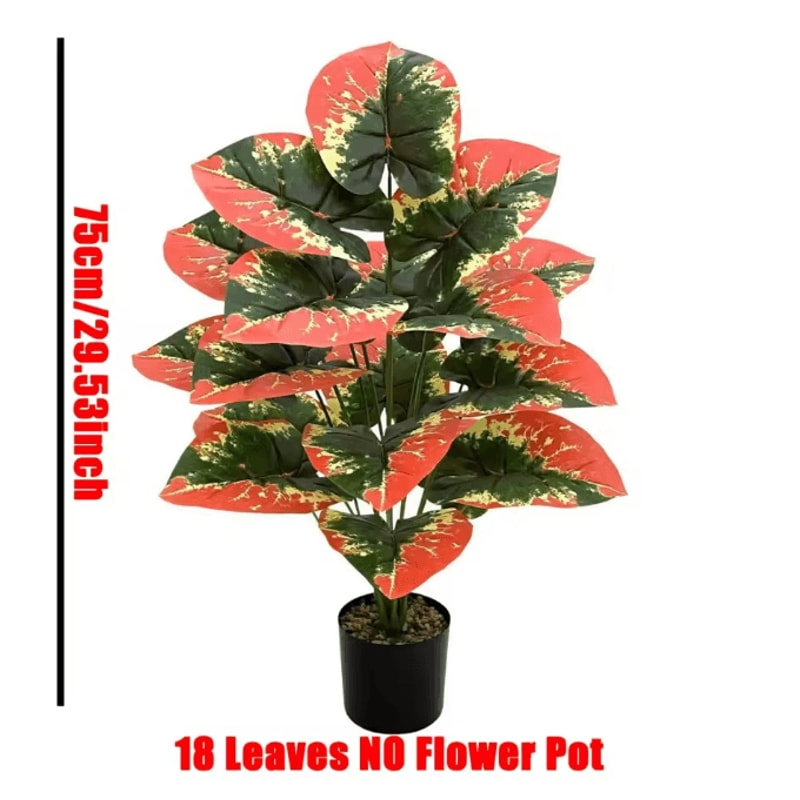 Color Block Artificial Tropical Plant 24Leaf Decorative Faux Greenery For Indoor Outdoor Spaces 4
