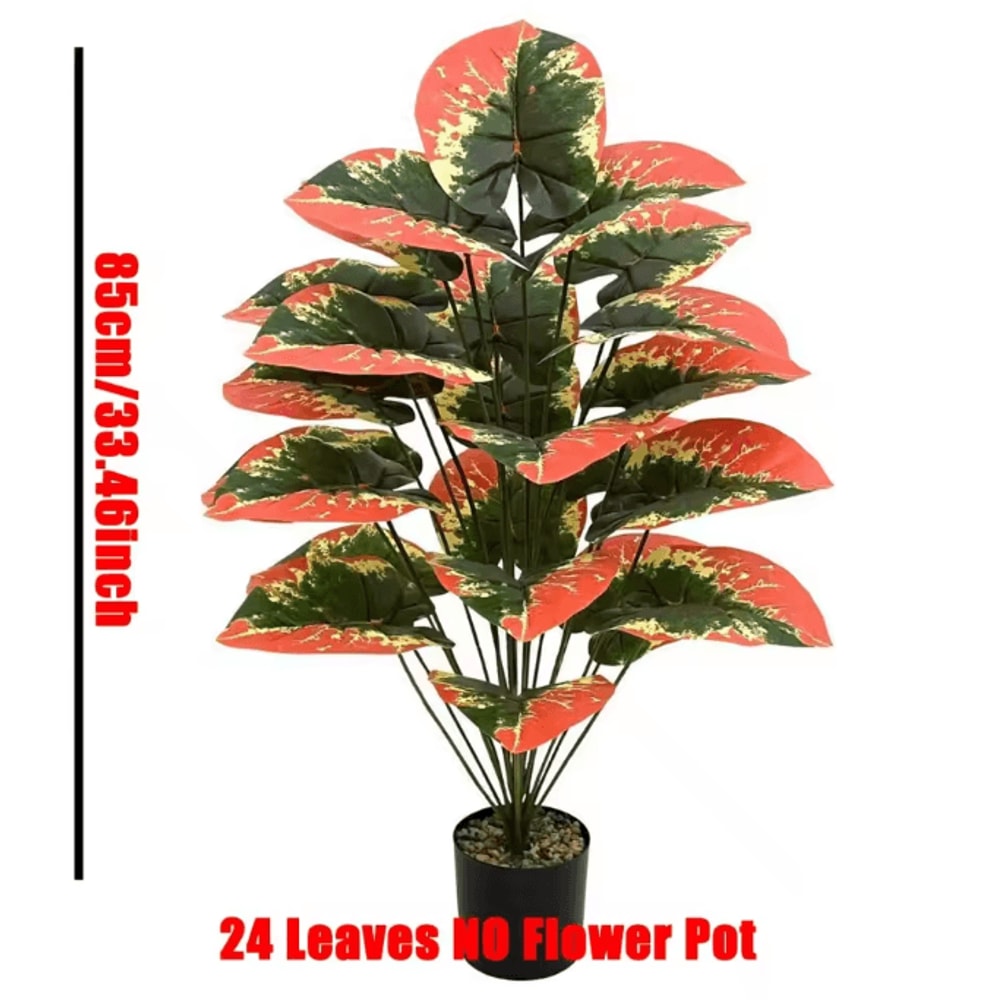 Color Block Artificial Tropical Plant 24Leaf Decorative Faux Greenery For Indoor Outdoor Spaces 5