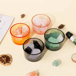 auraglow natural rose quartz crystal aromatherapy lamp for relaxation & home decor