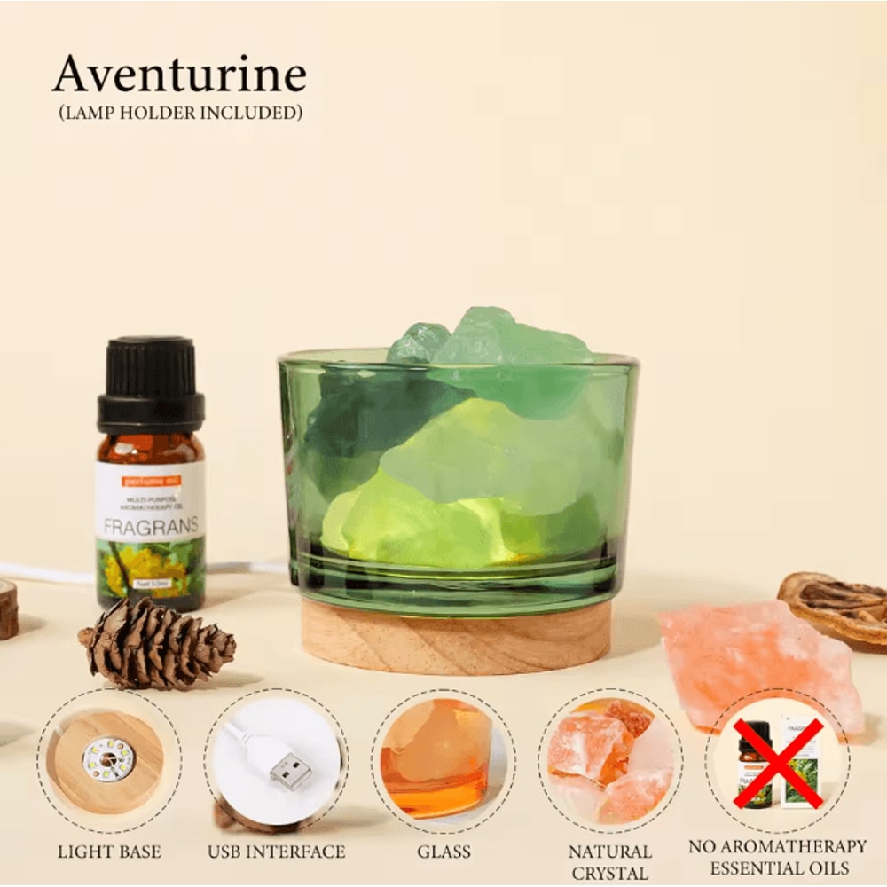 AuraGlow Natural Rose Quartz Crystal Aromatherapy Lamp For Relaxation Home Decor 4